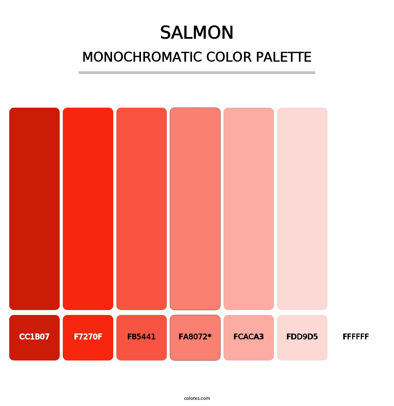 Salmon - Monochromatic Color Palette