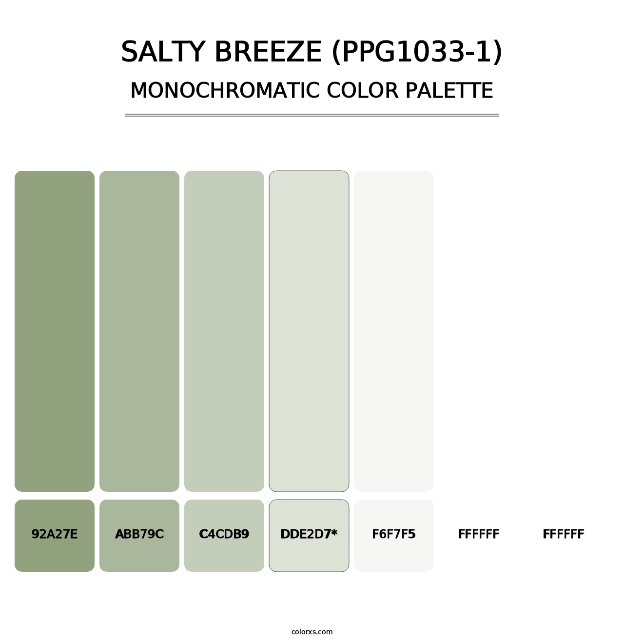 Salty Breeze (PPG1033-1) - Monochromatic Color Palette