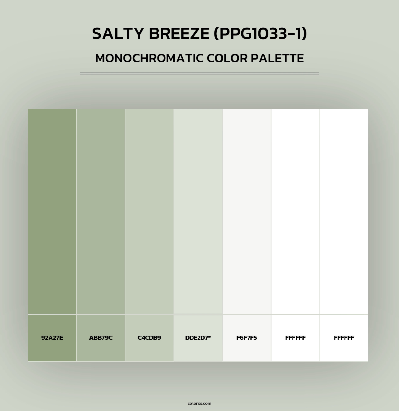Salty Breeze (PPG1033-1) - Monochromatic Color Palette