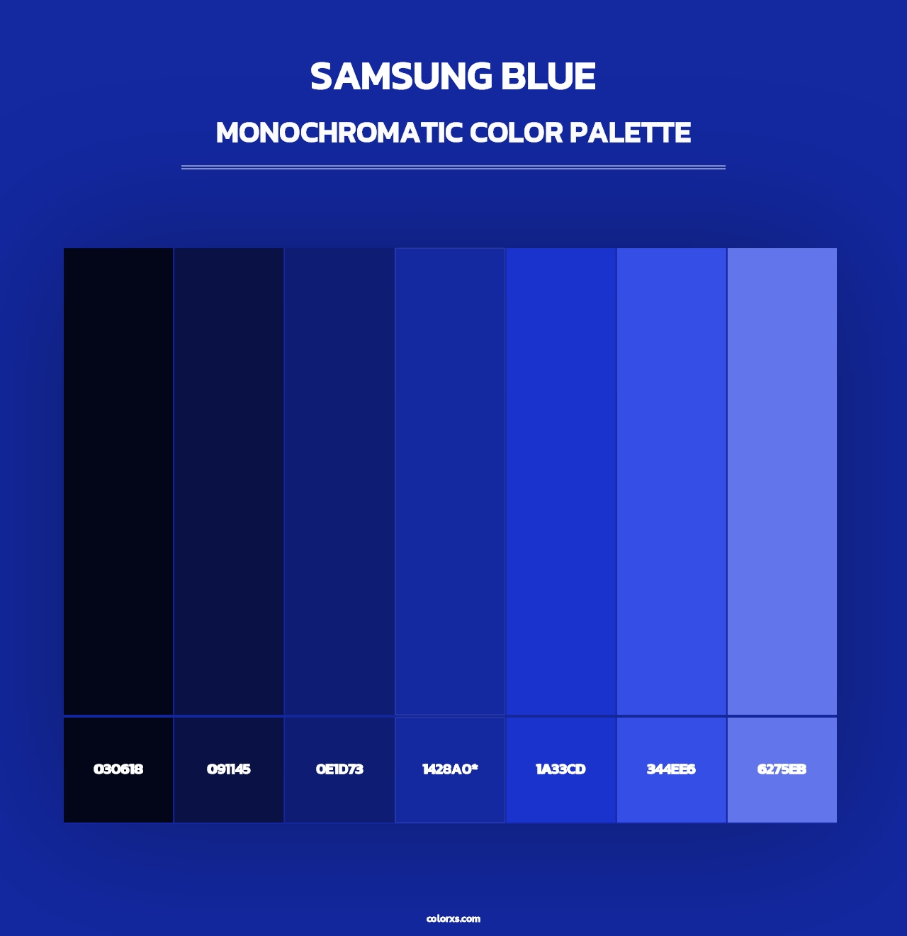Samsung Blue - Monochromatic Color Palette