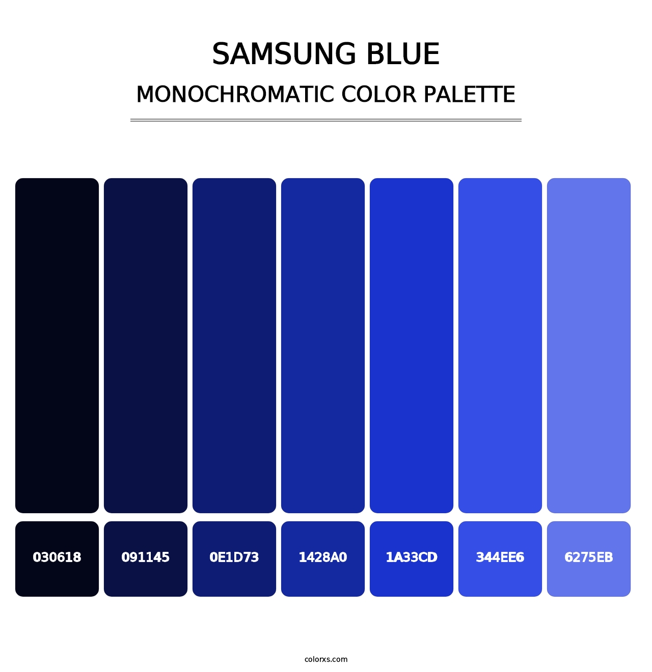 Samsung Blue - Monochromatic Color Palette