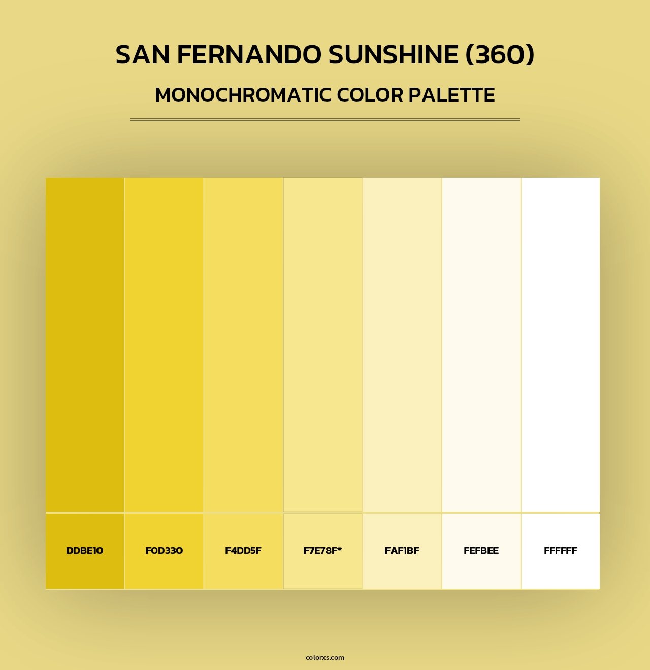 San Fernando Sunshine (360) - Monochromatic Color Palette