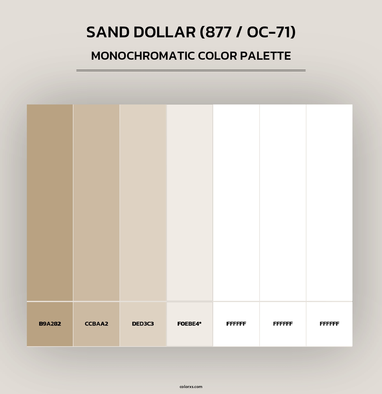 Sand Dollar (877 / OC-71) - Monochromatic Color Palette