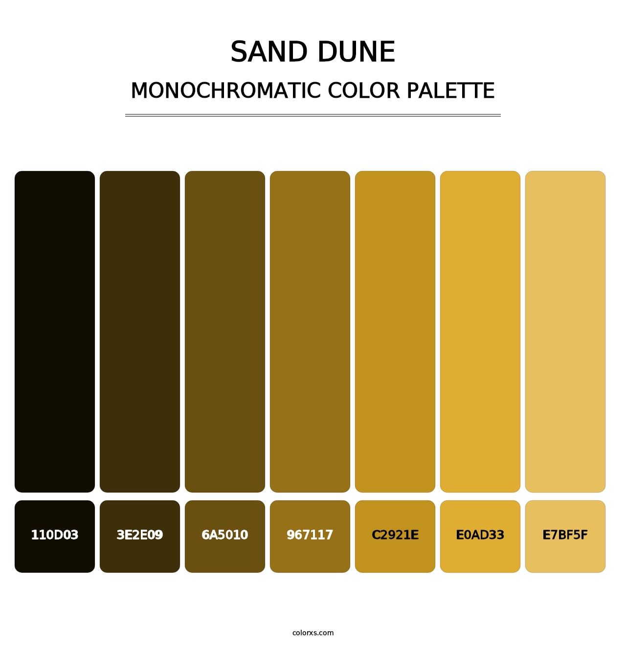 Sand Dune - Monochromatic Color Palette