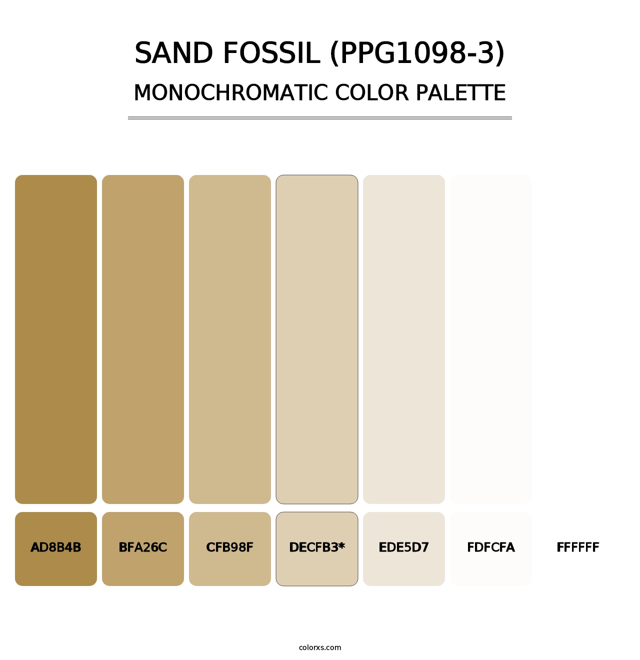 Sand Fossil (PPG1098-3) - Monochromatic Color Palette