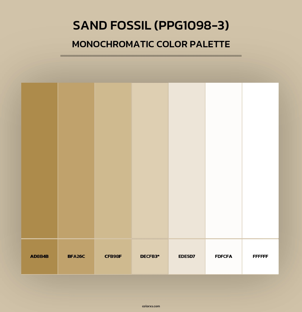 Sand Fossil (PPG1098-3) - Monochromatic Color Palette