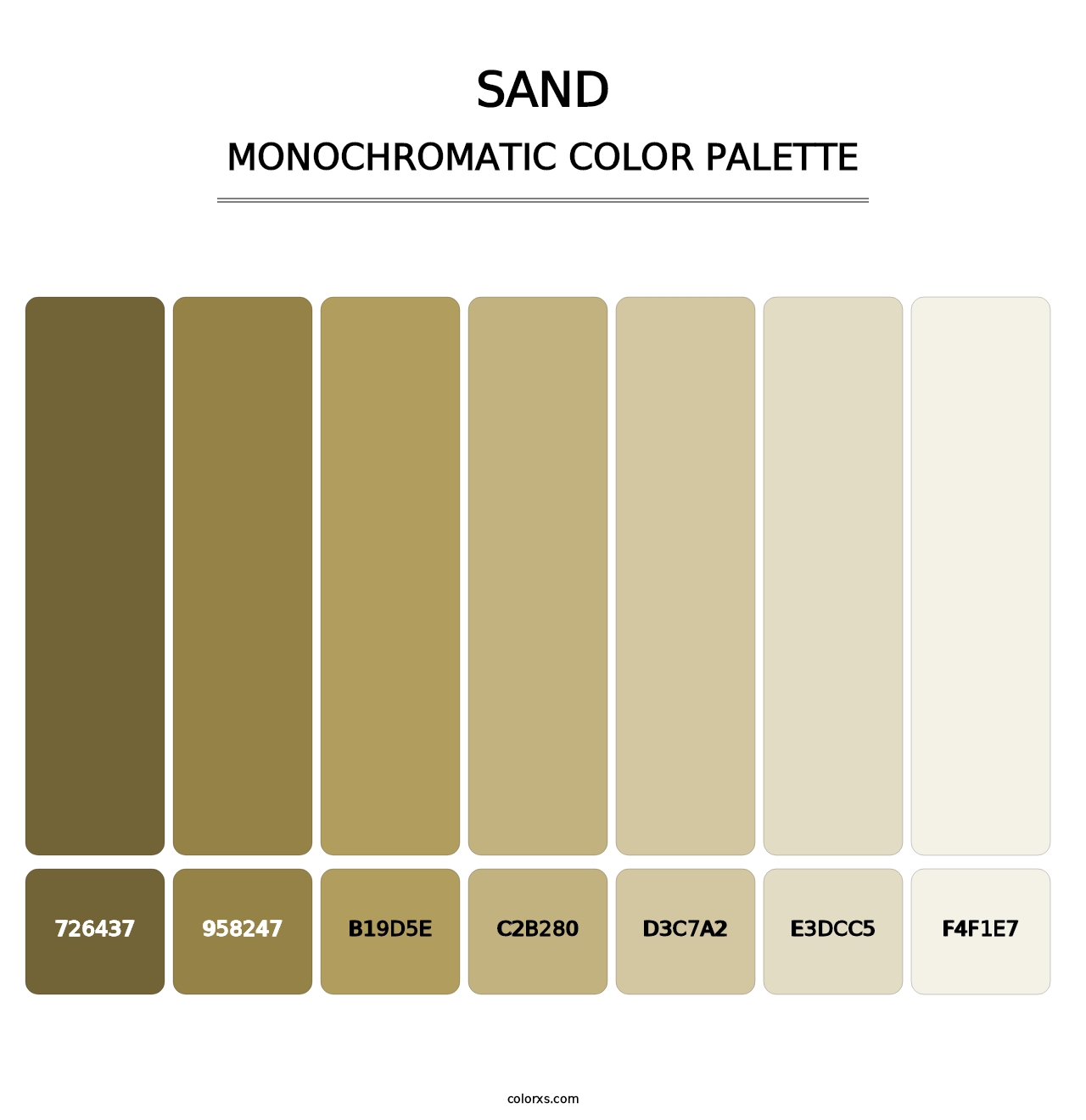 Sand - Monochromatic Color Palette