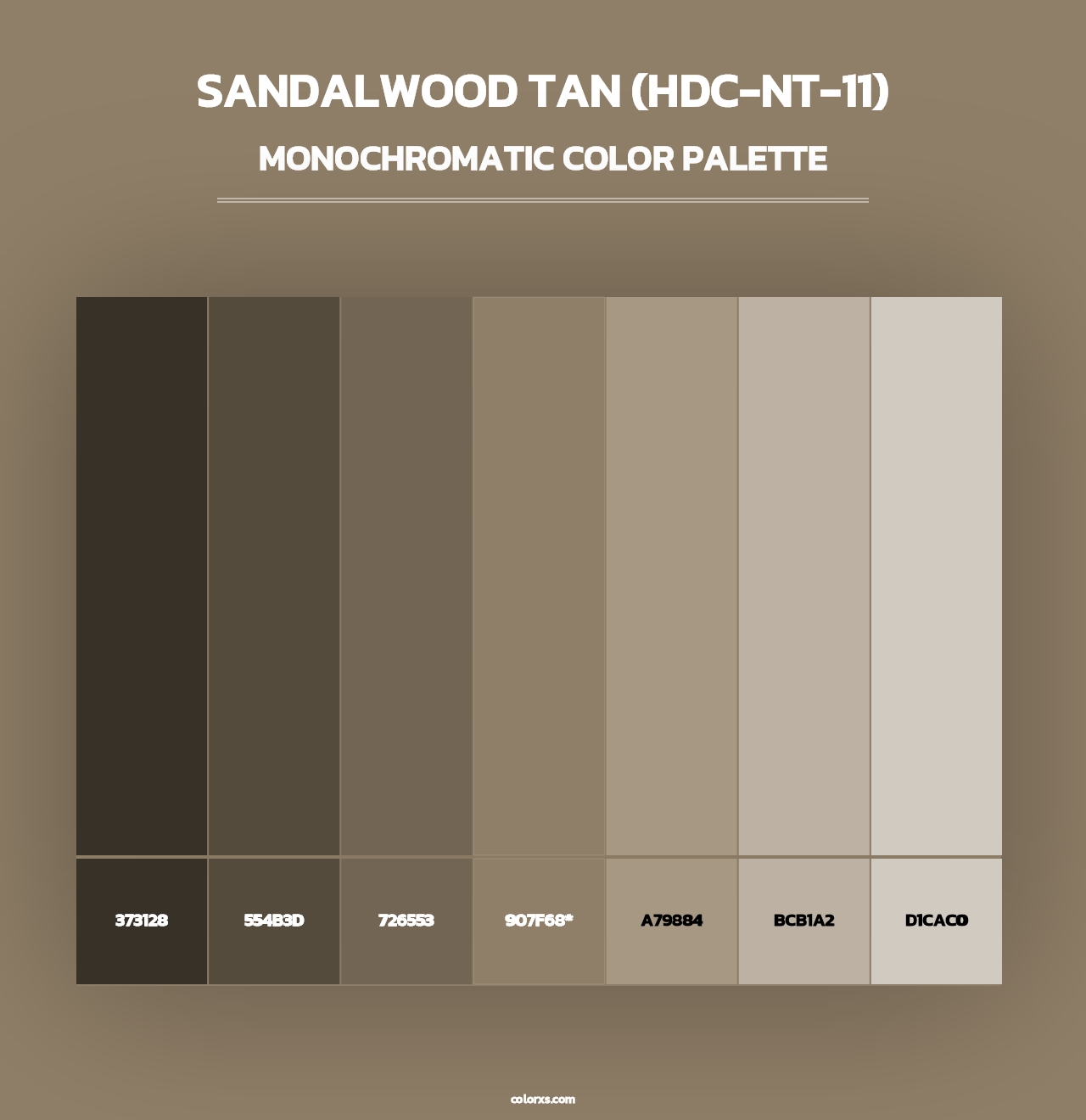 Sandalwood Tan (HDC-NT-11) - Monochromatic Color Palette