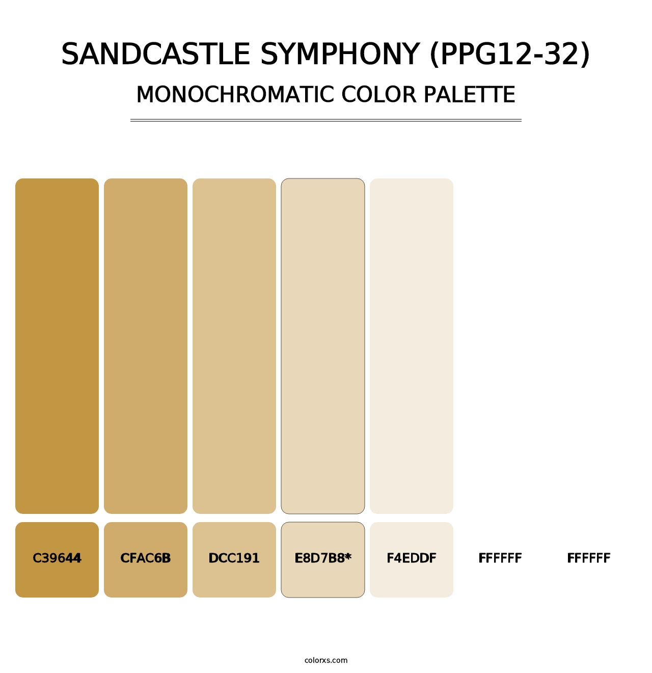 Sandcastle Symphony (PPG12-32) - Monochromatic Color Palette