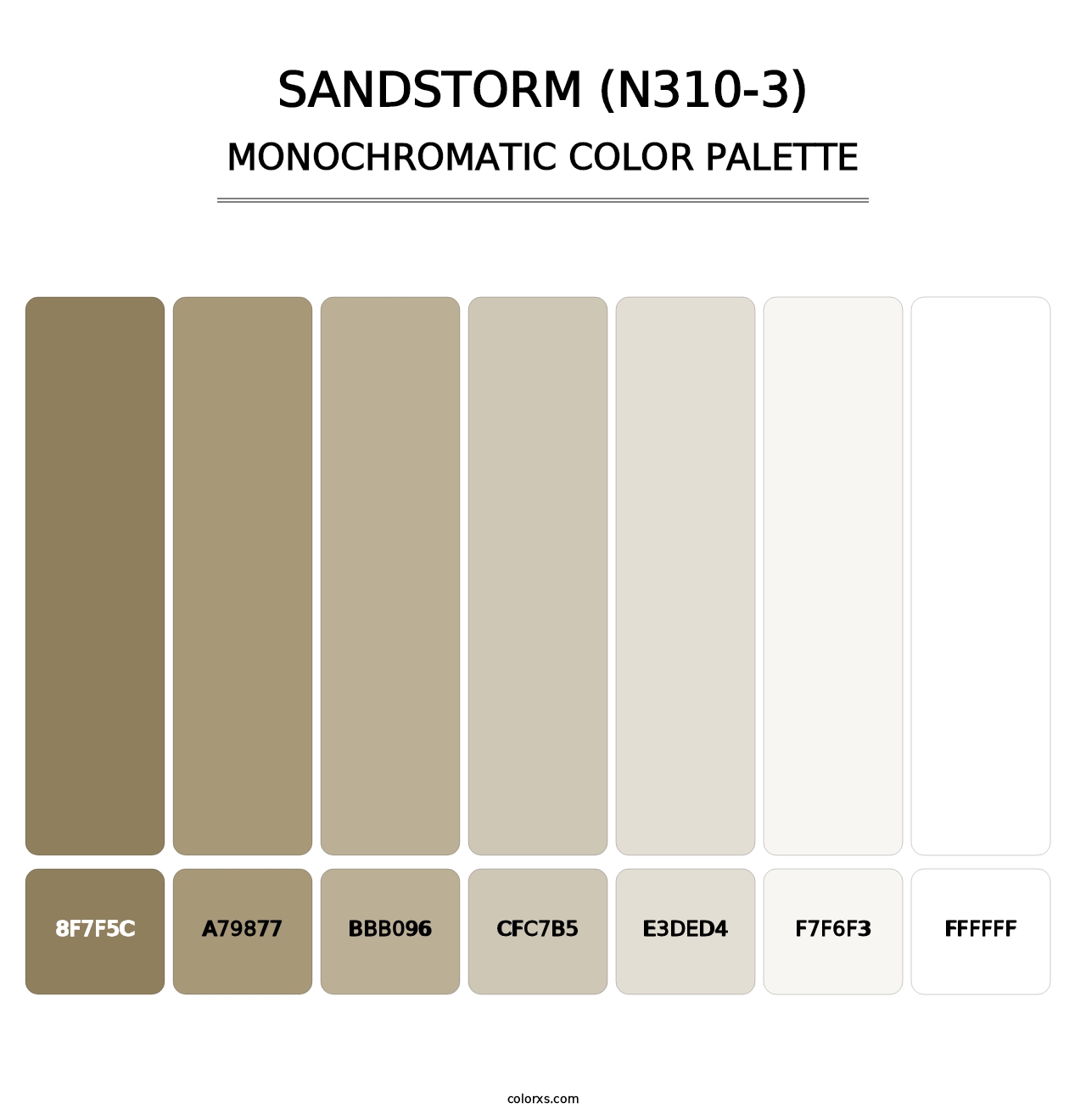 Sandstorm (N310-3) - Monochromatic Color Palette
