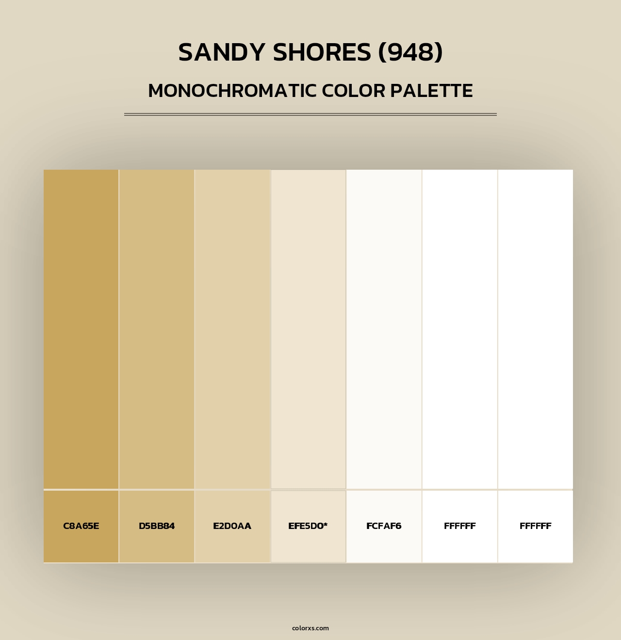 Sandy Shores (948) - Monochromatic Color Palette