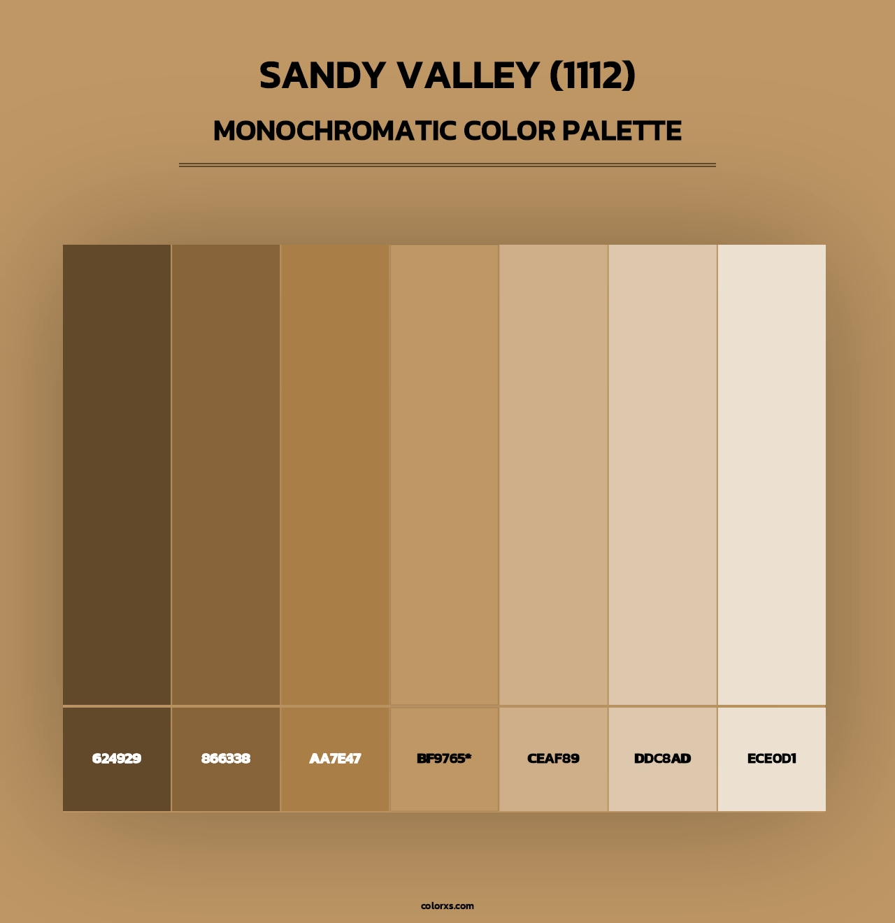 Sandy Valley (1112) - Monochromatic Color Palette
