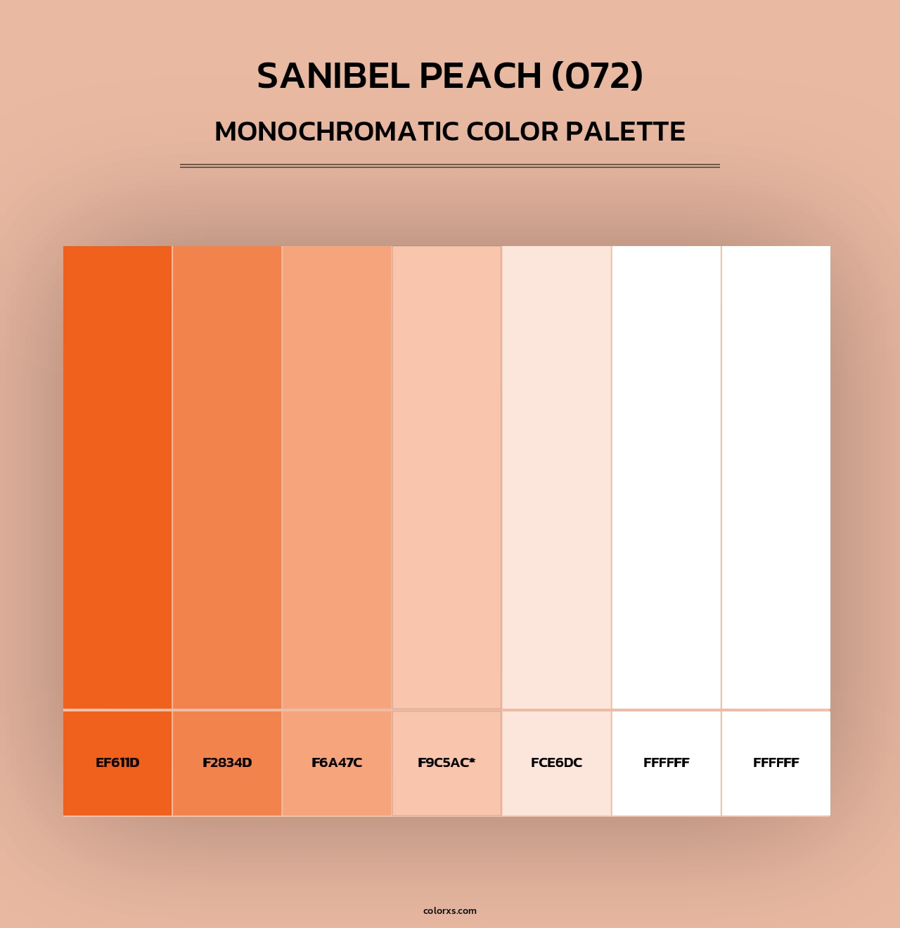 Sanibel Peach (072) - Monochromatic Color Palette