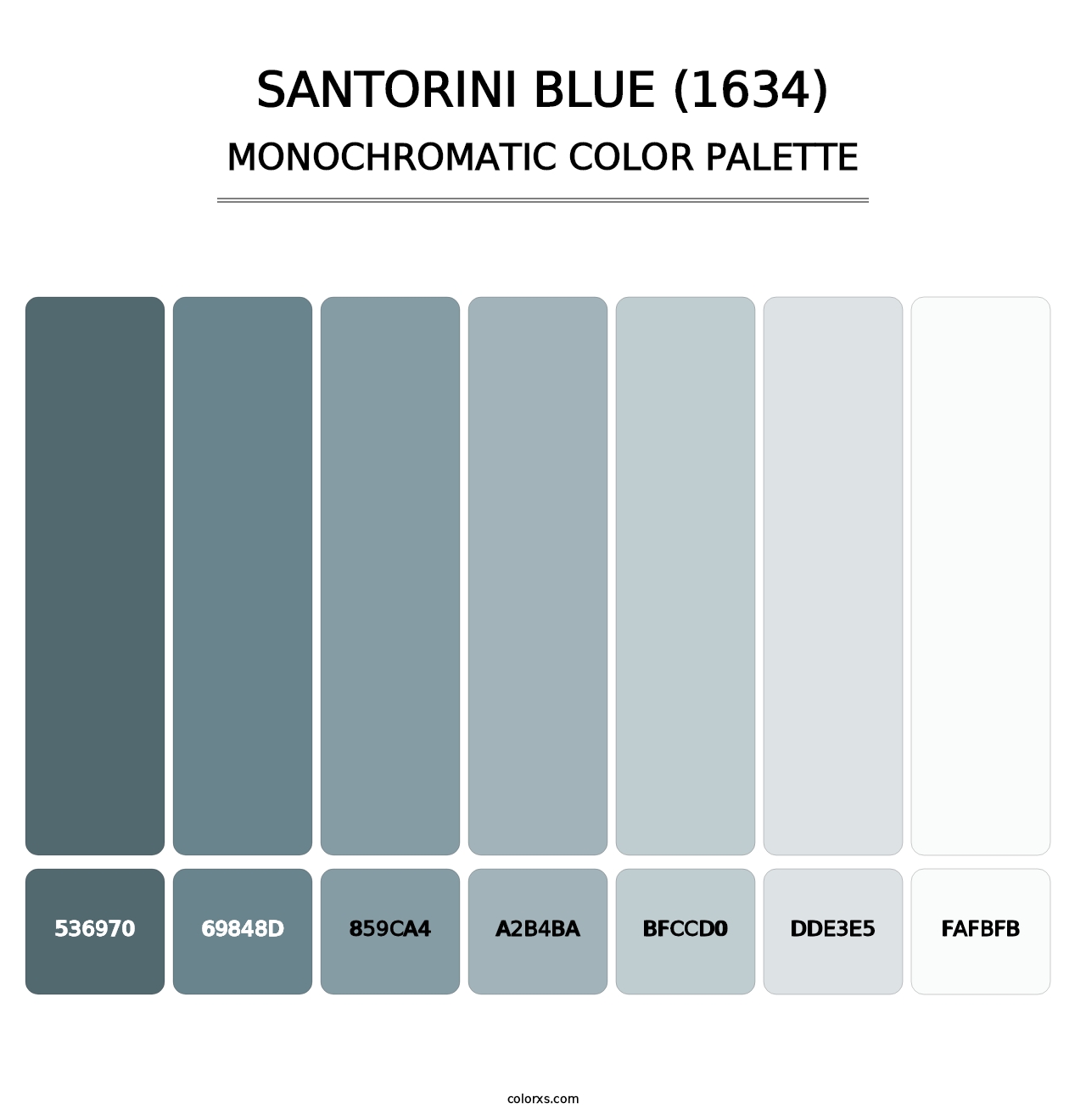 Santorini Blue (1634) - Monochromatic Color Palette