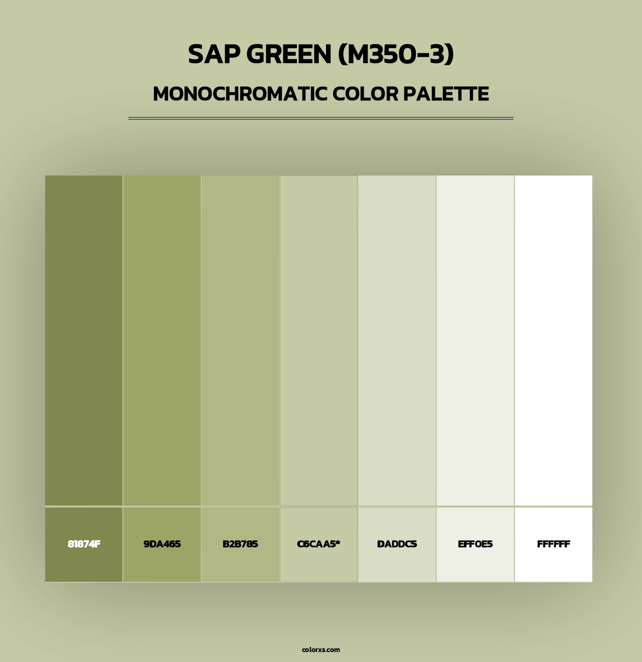 Sap Green (M350-3) - Monochromatic Color Palette