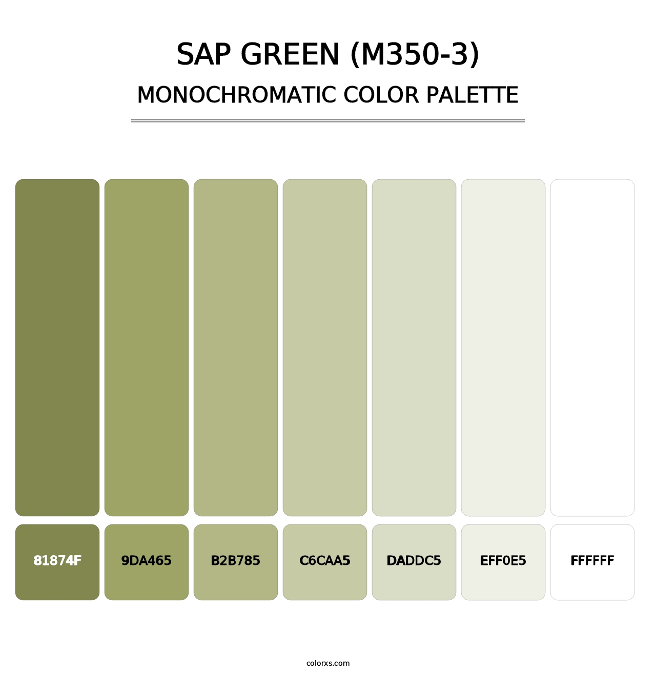 Sap Green (M350-3) - Monochromatic Color Palette