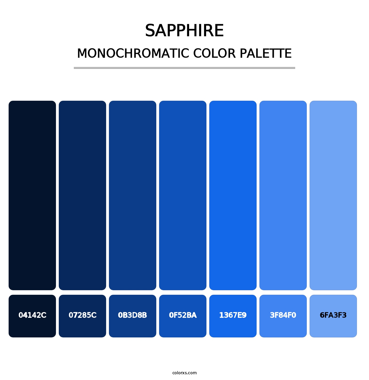 Sapphire - Monochromatic Color Palette