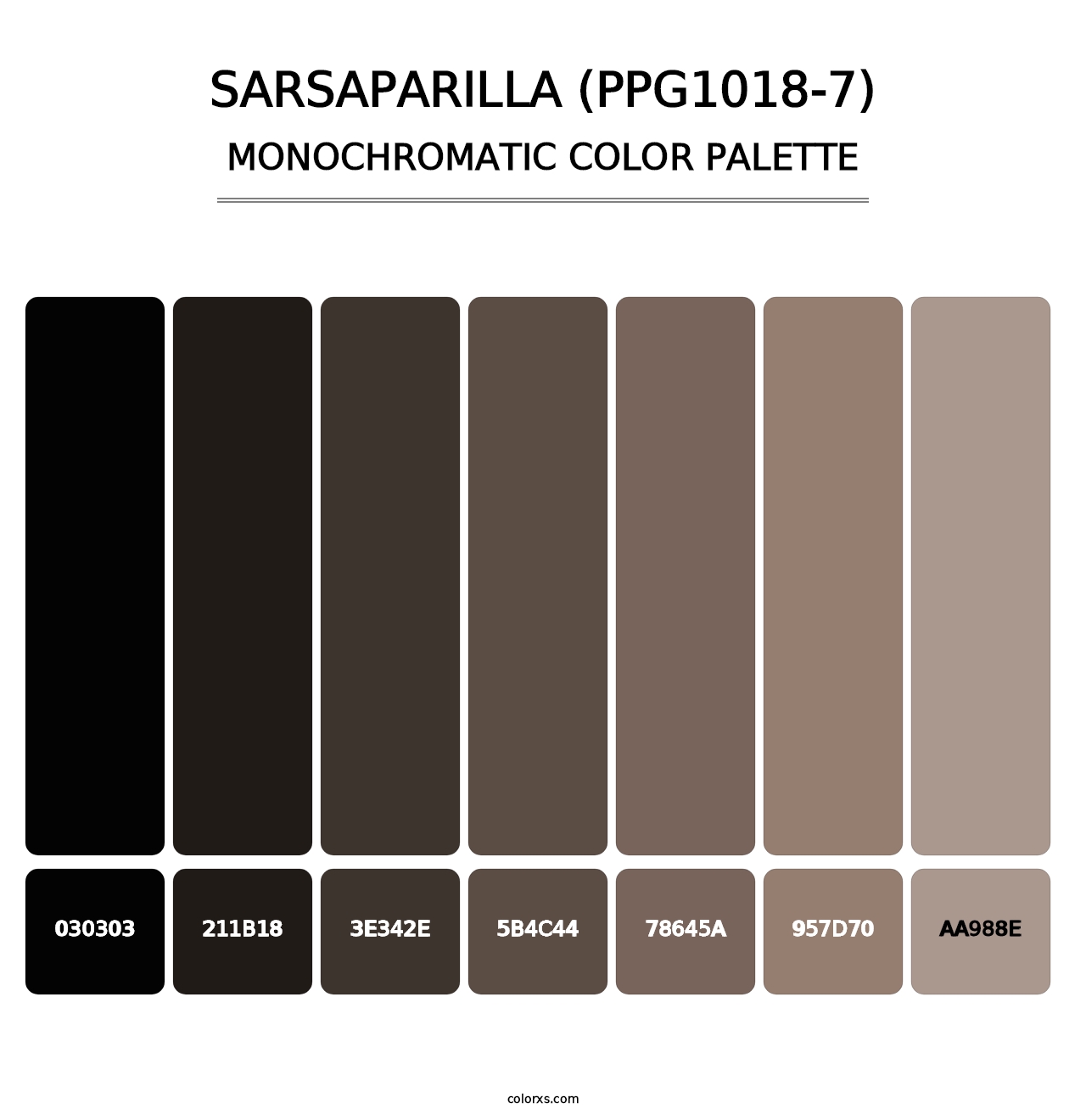 Sarsaparilla (PPG1018-7) - Monochromatic Color Palette