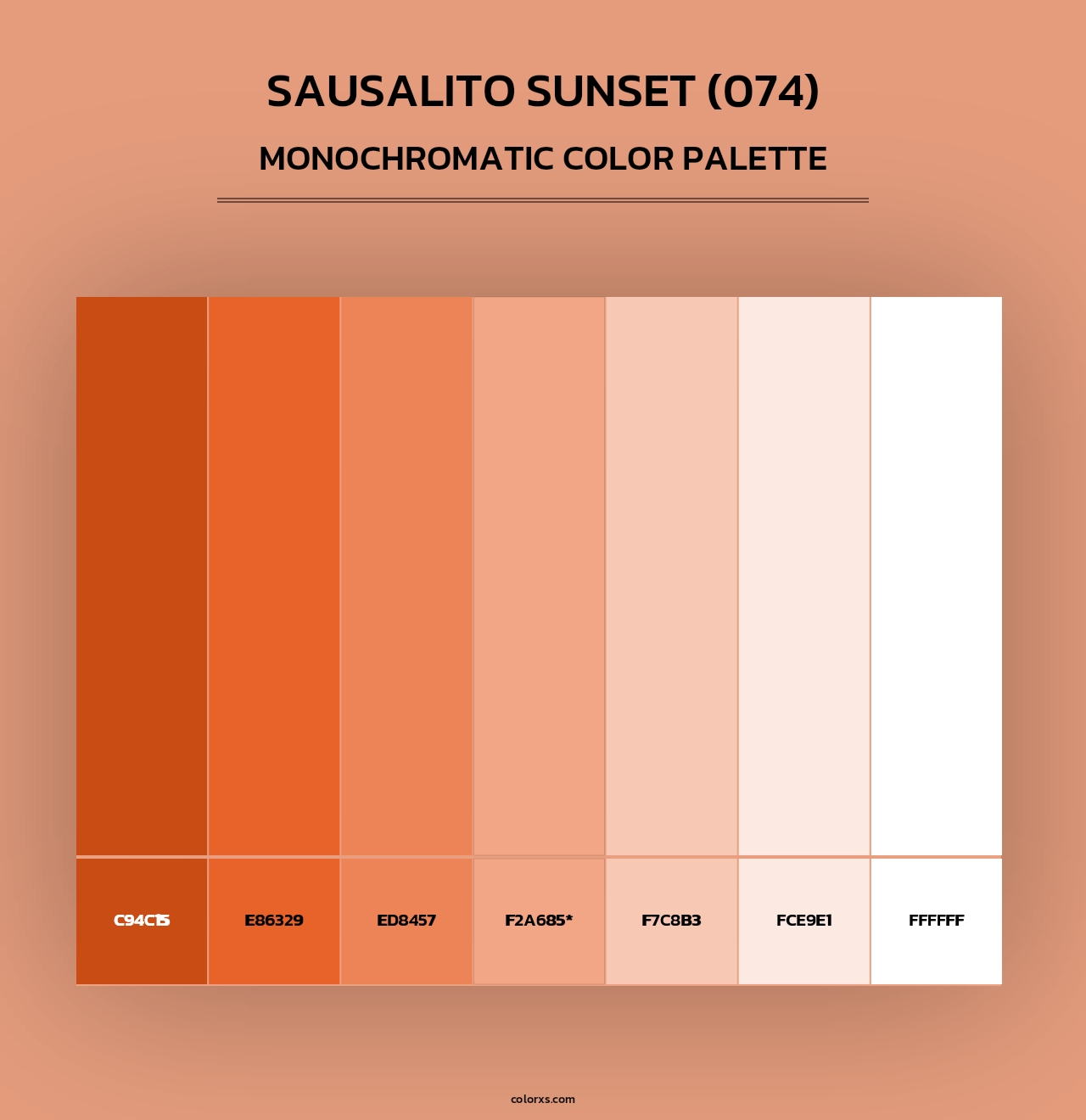 Sausalito Sunset (074) - Monochromatic Color Palette