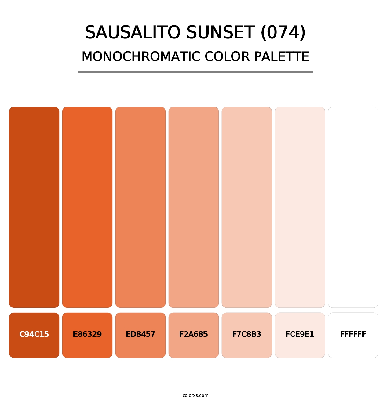 Sausalito Sunset (074) - Monochromatic Color Palette