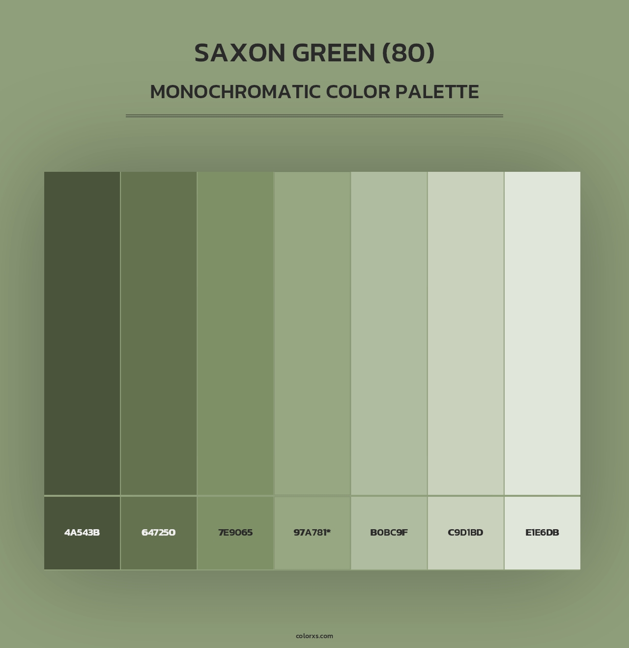 Saxon Green (80) - Monochromatic Color Palette