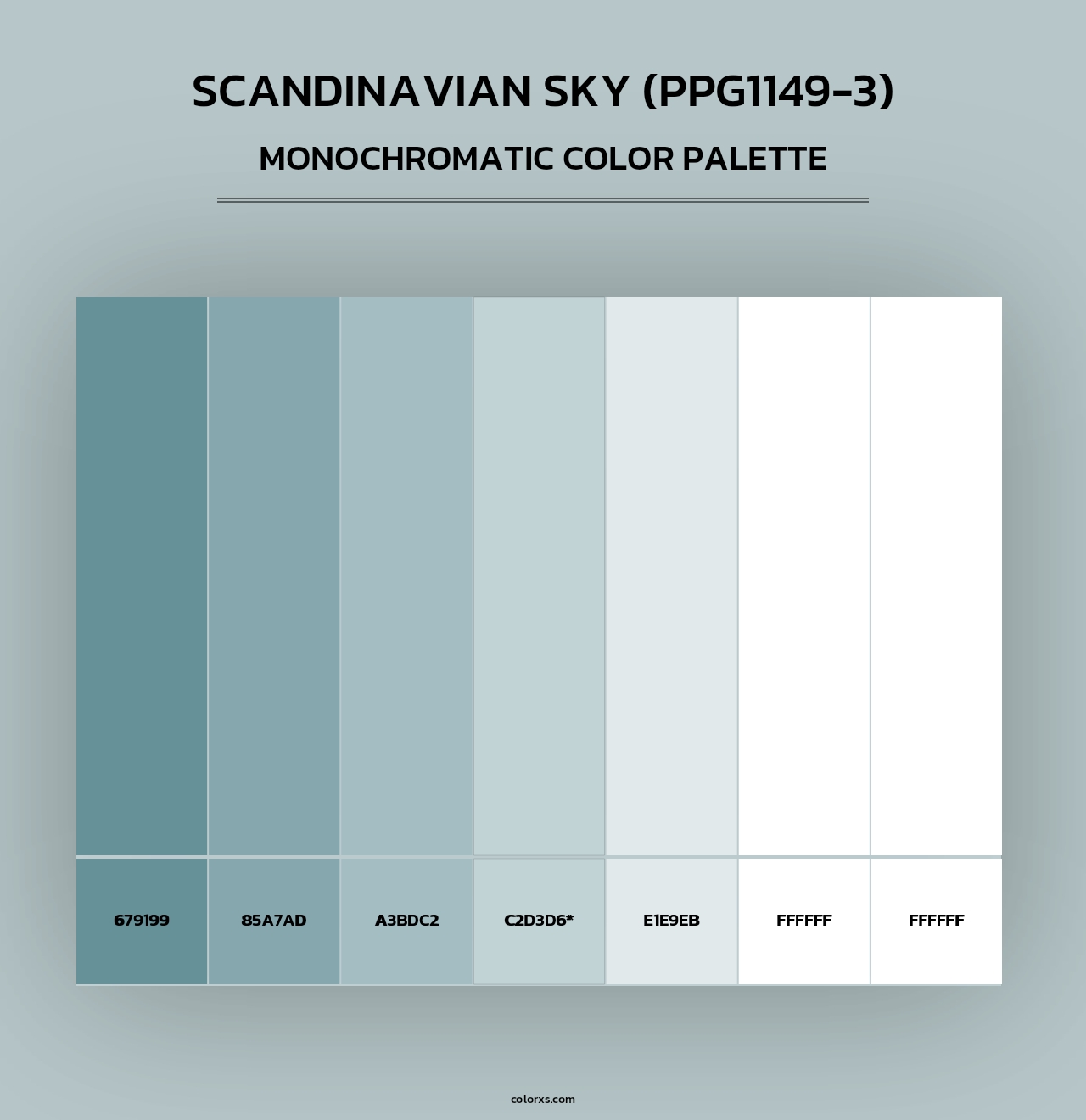 Scandinavian Sky (PPG1149-3) - Monochromatic Color Palette