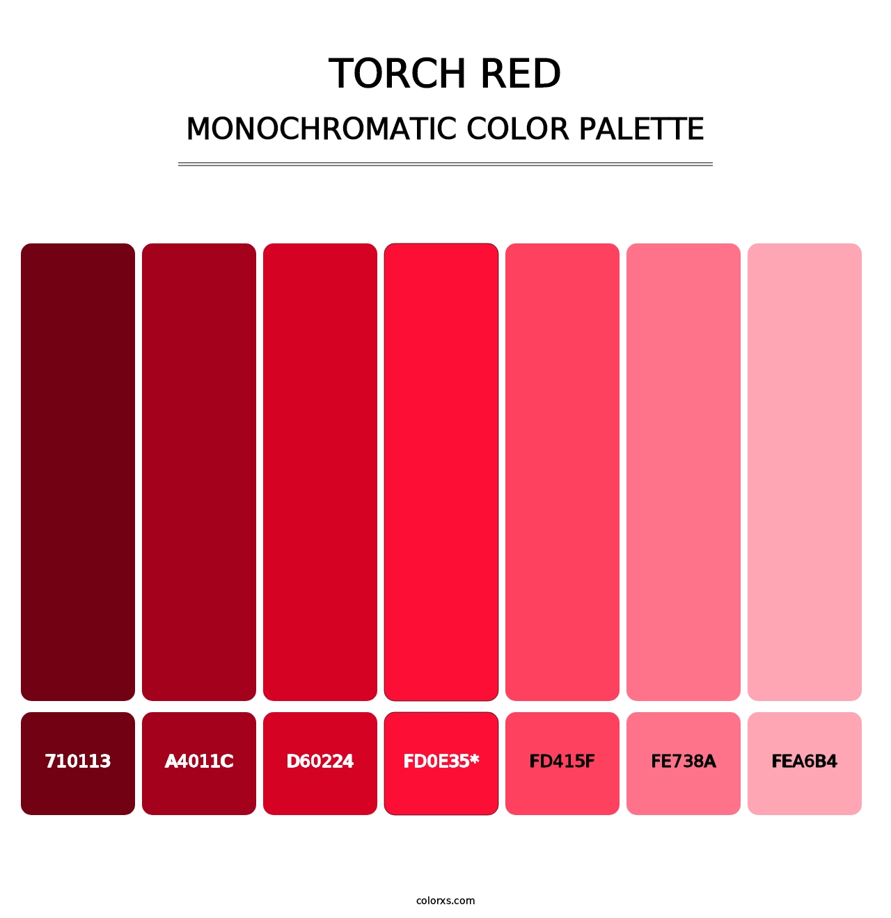 Torch Red - Monochromatic Color Palette