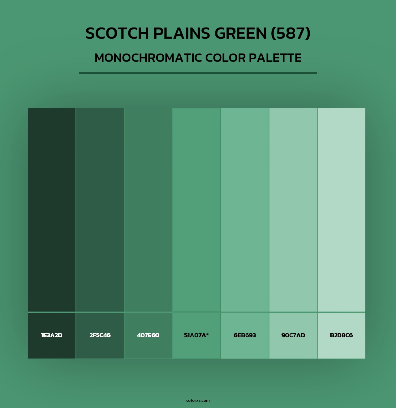 Scotch Plains Green (587) - Monochromatic Color Palette