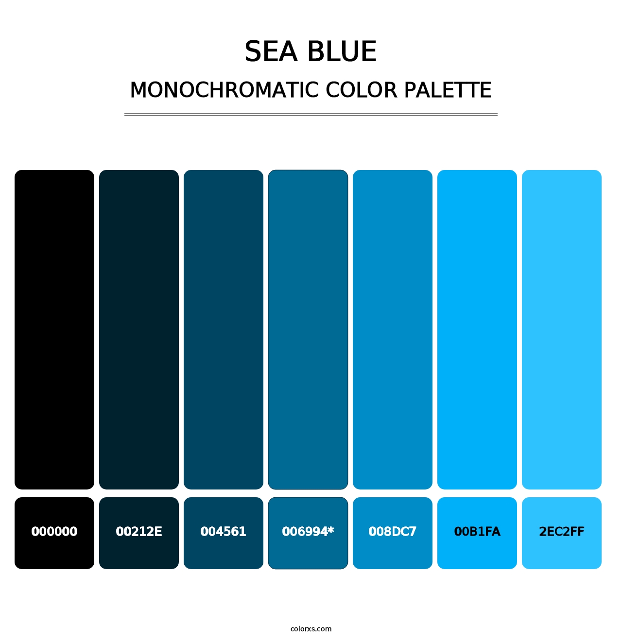 Sea Blue - Monochromatic Color Palette