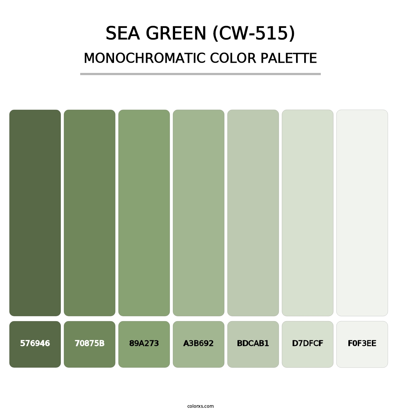 Sea Green (CW-515) - Monochromatic Color Palette
