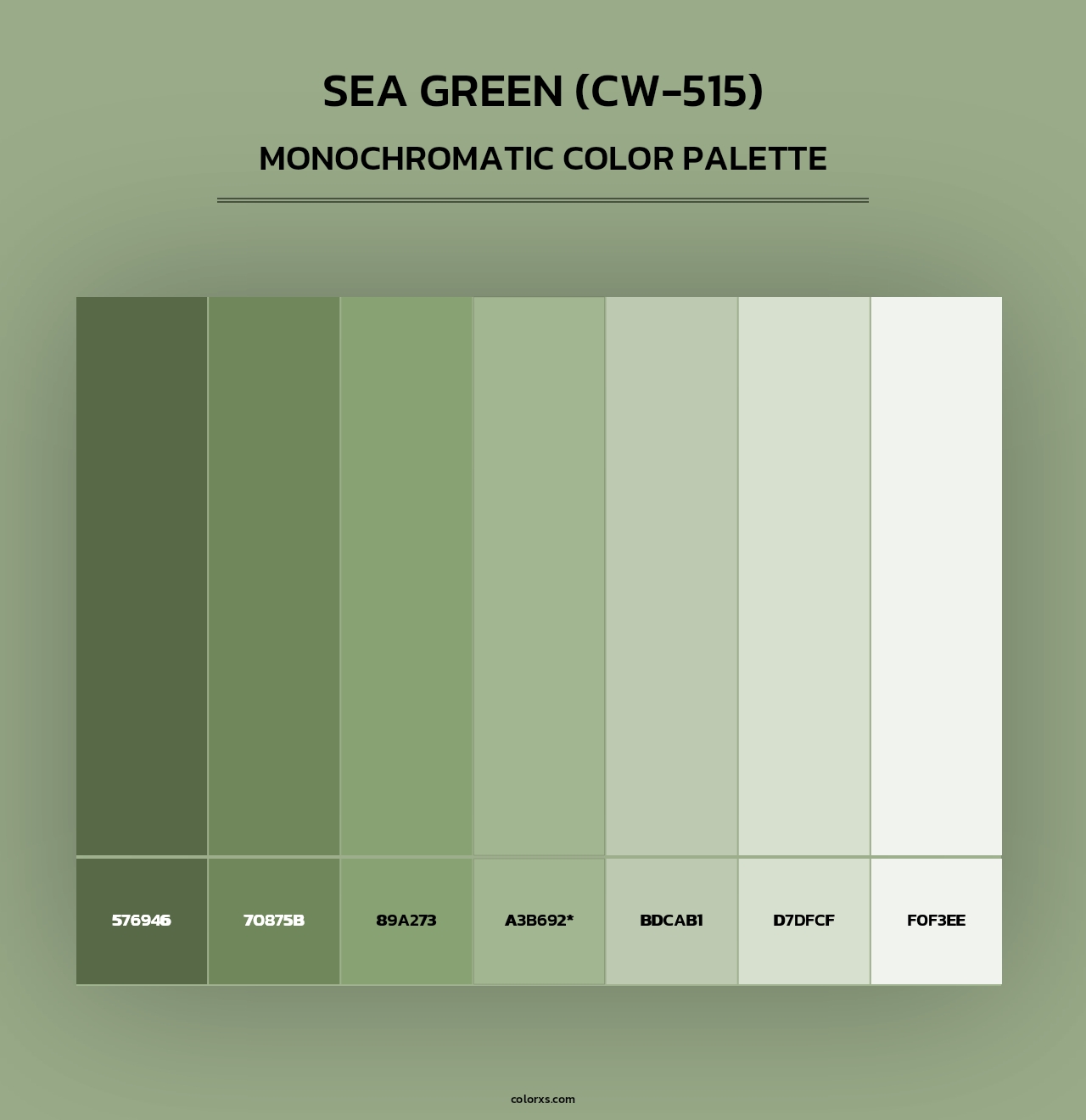 Sea Green (CW-515) - Monochromatic Color Palette