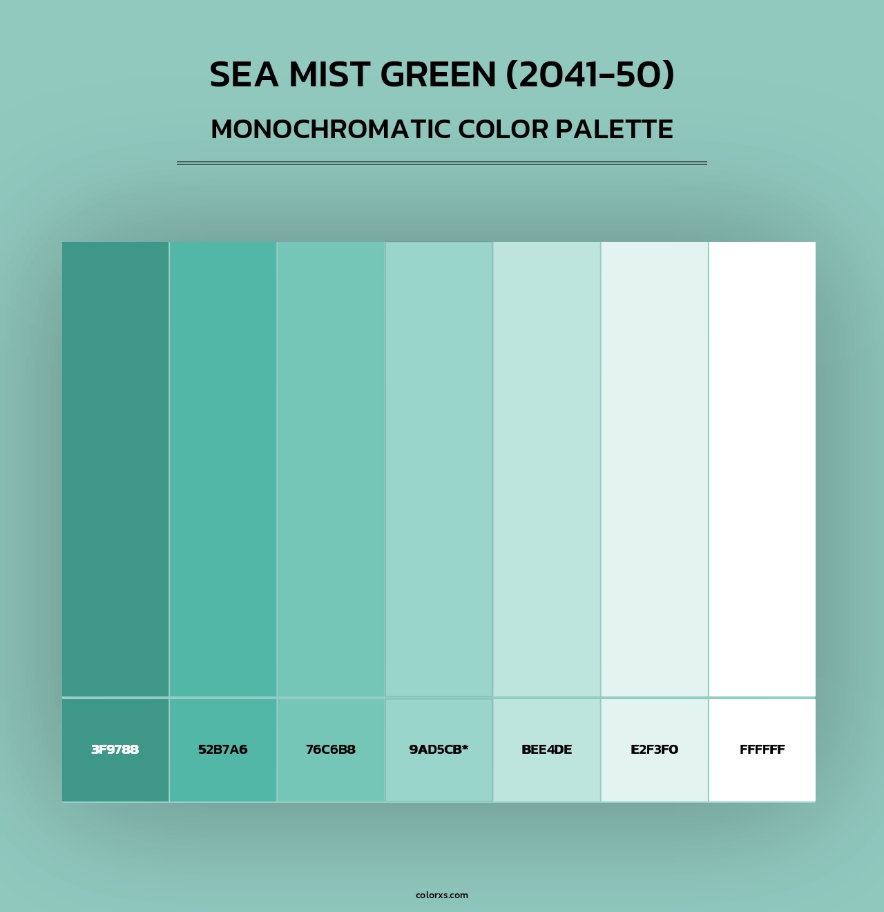 Sea Mist Green (2041-50) - Monochromatic Color Palette