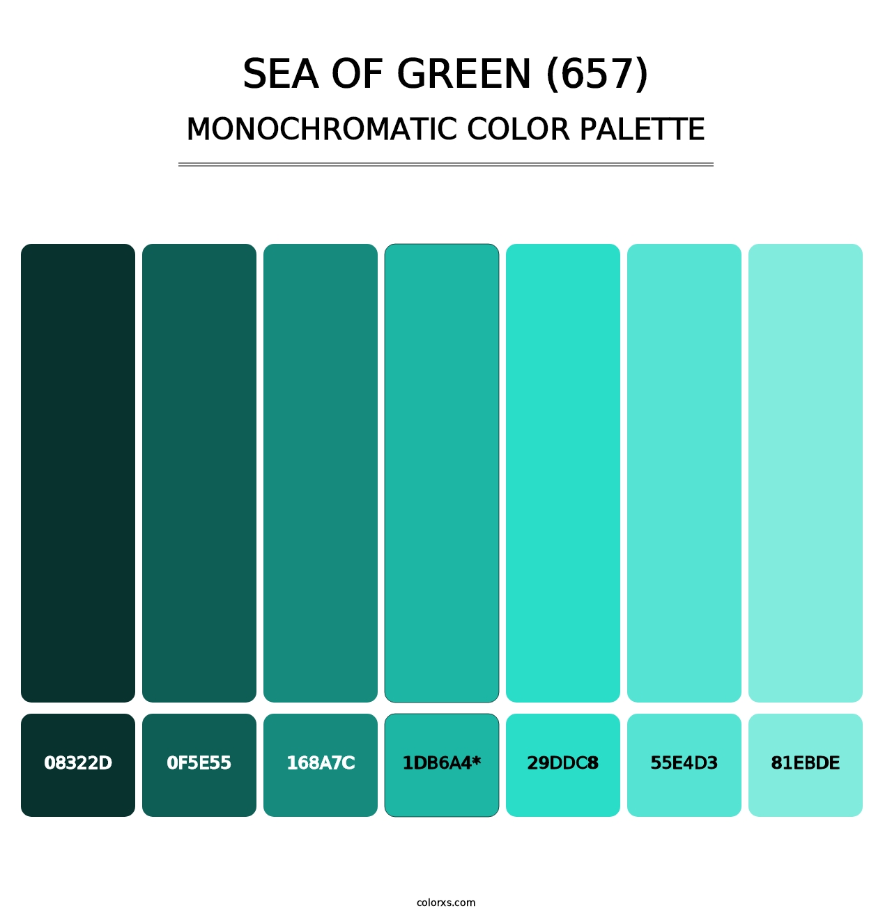 Sea of Green (657) - Monochromatic Color Palette