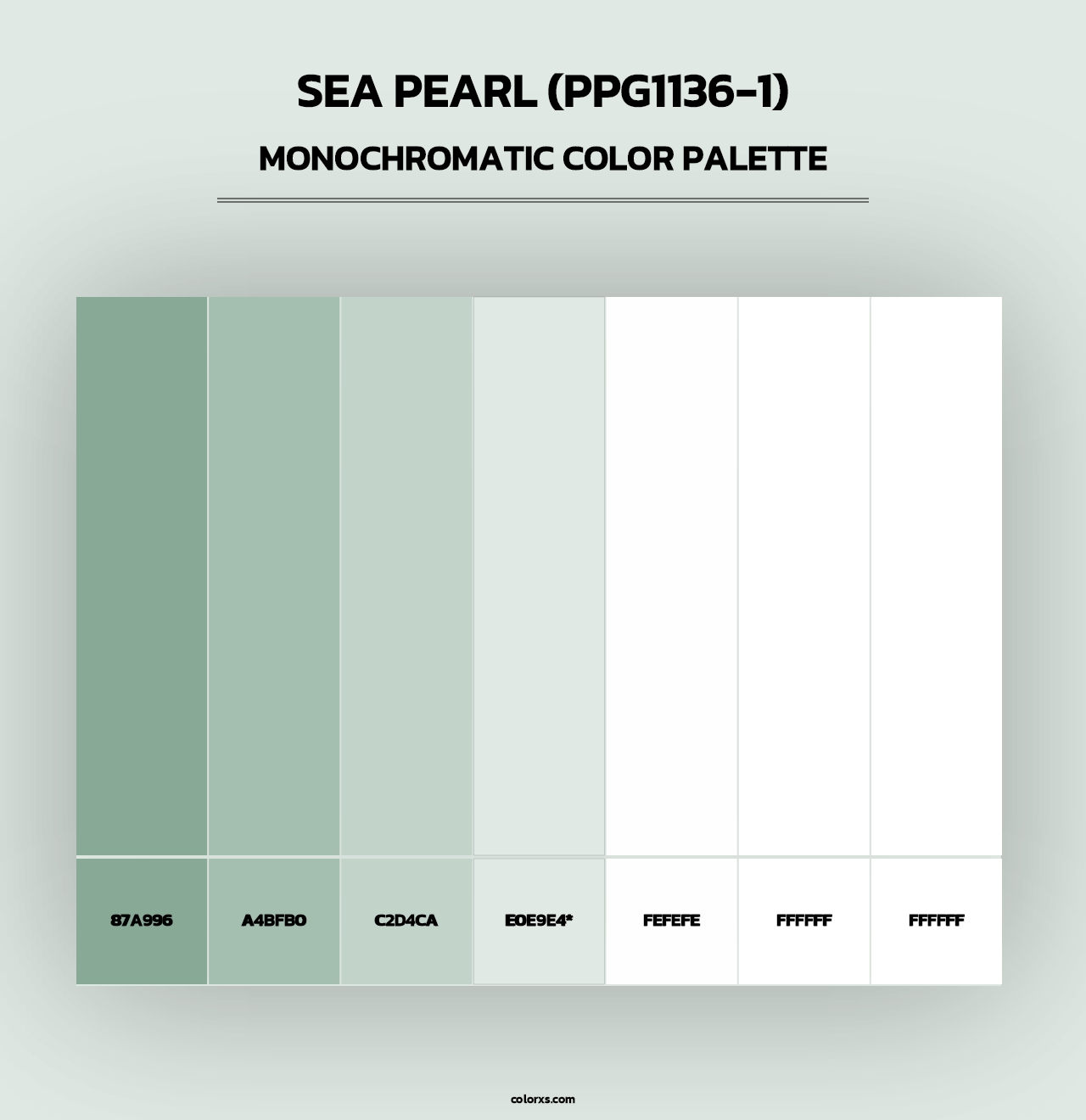 Sea Pearl (PPG1136-1) - Monochromatic Color Palette