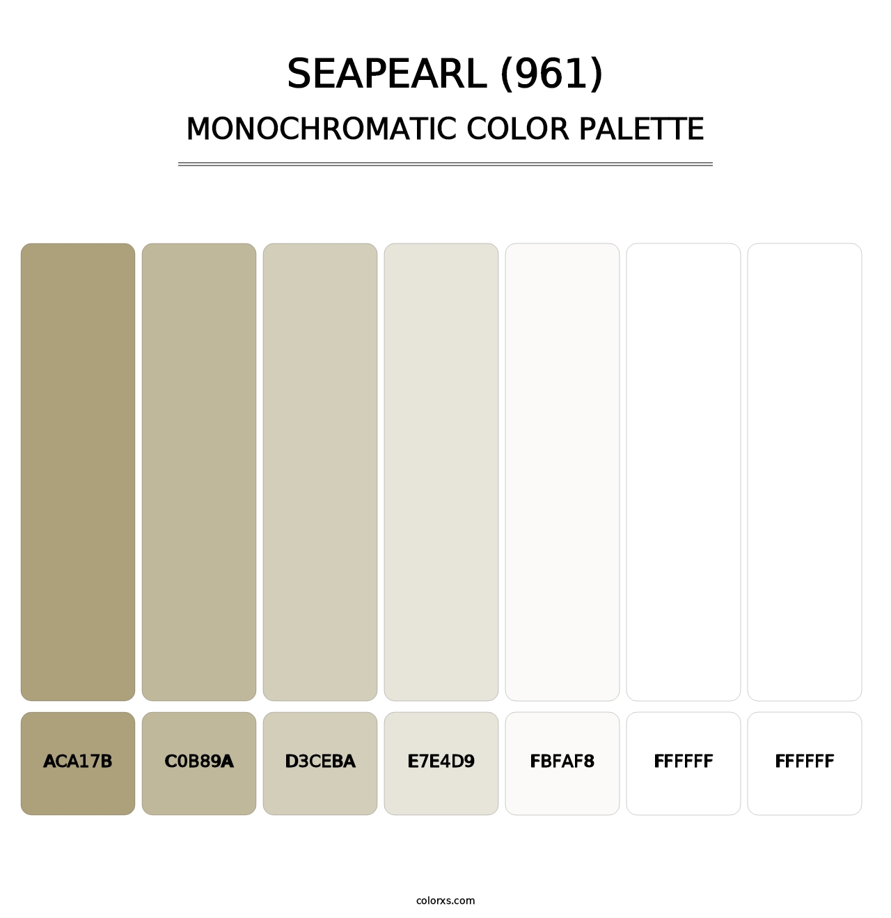 Seapearl (961) - Monochromatic Color Palette