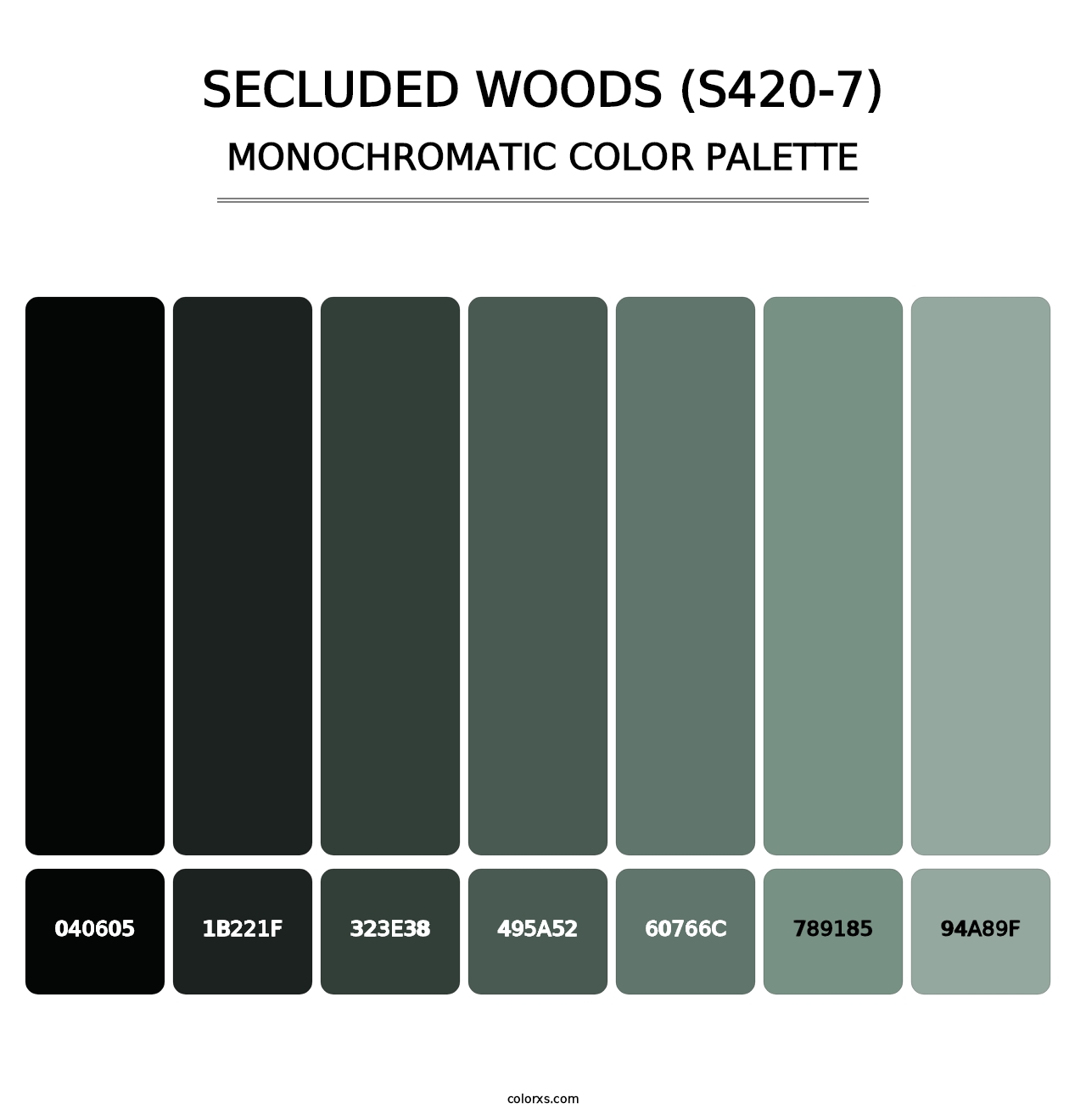 Secluded Woods (S420-7) - Monochromatic Color Palette