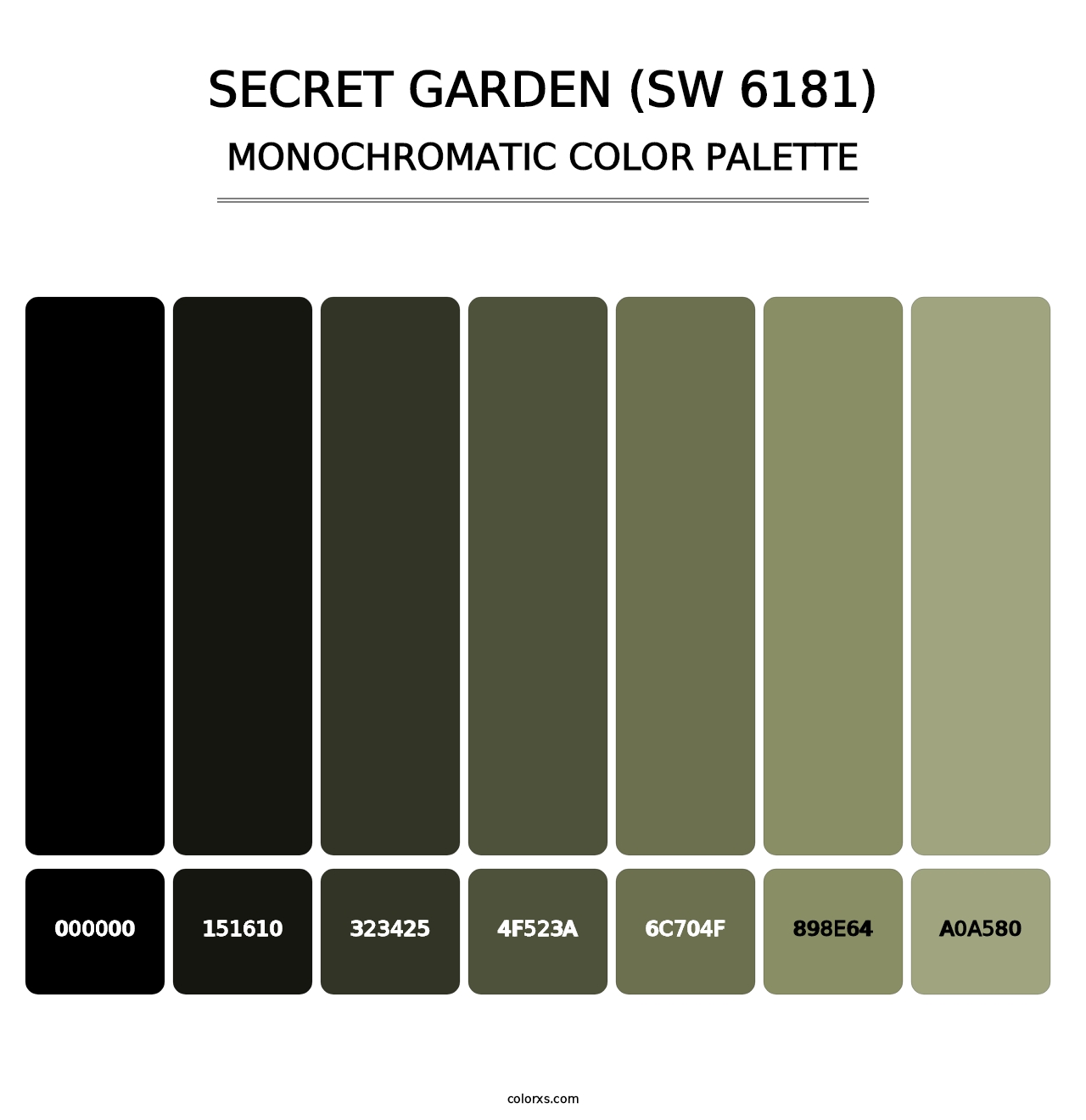 Secret Garden (SW 6181) - Monochromatic Color Palette