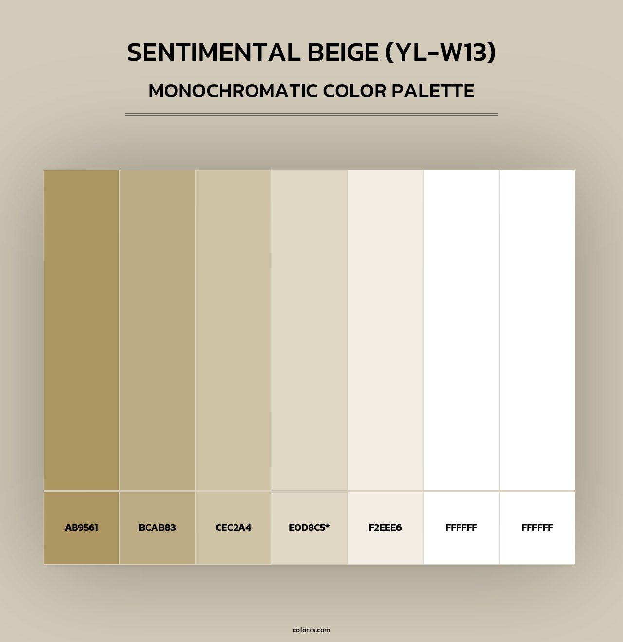 Sentimental Beige (YL-W13) - Monochromatic Color Palette