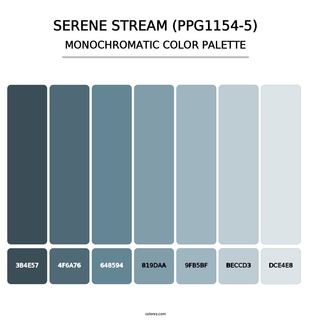 Serene Stream (PPG1154-5) - Monochromatic Color Palette