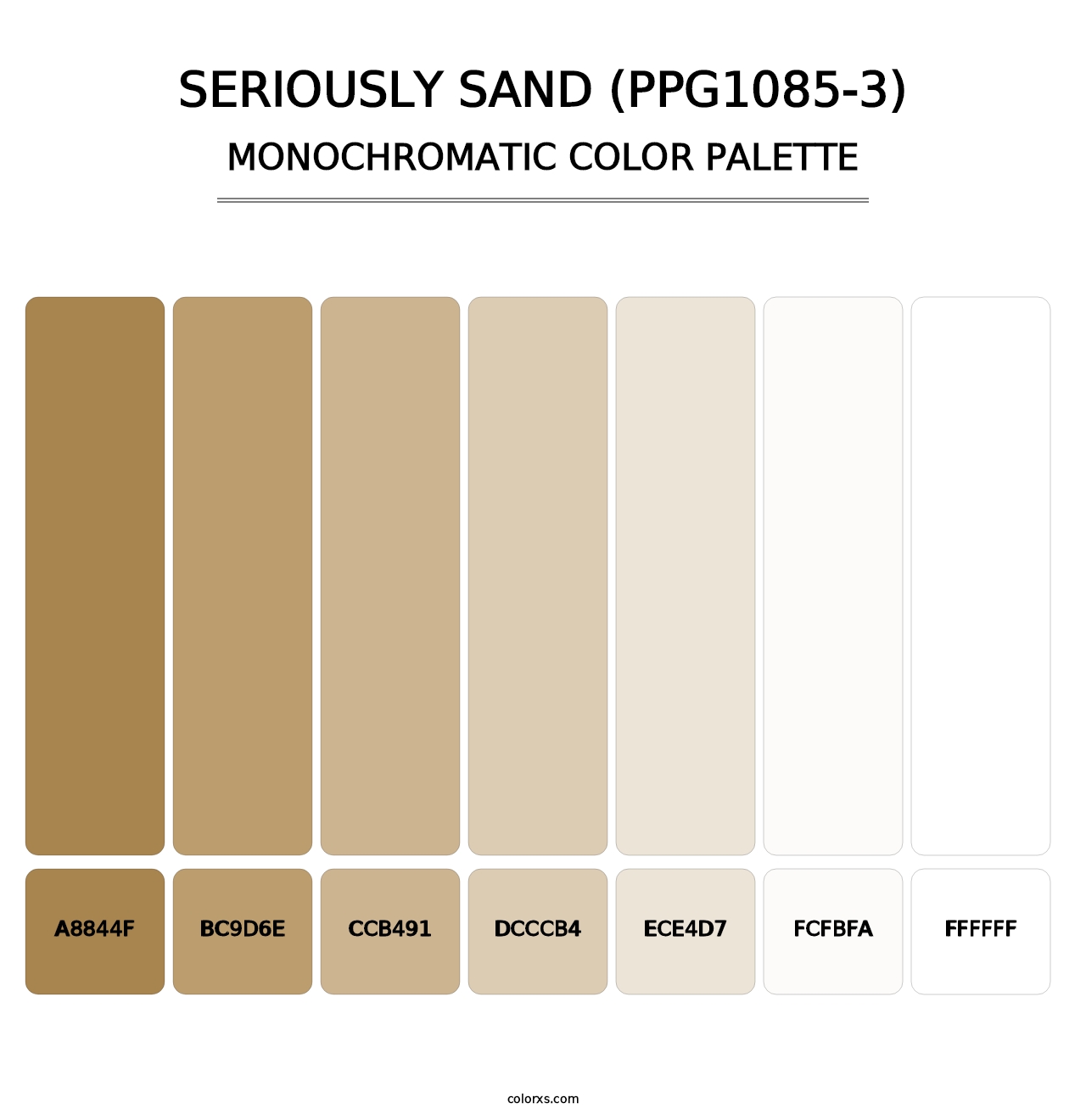 Seriously Sand (PPG1085-3) - Monochromatic Color Palette