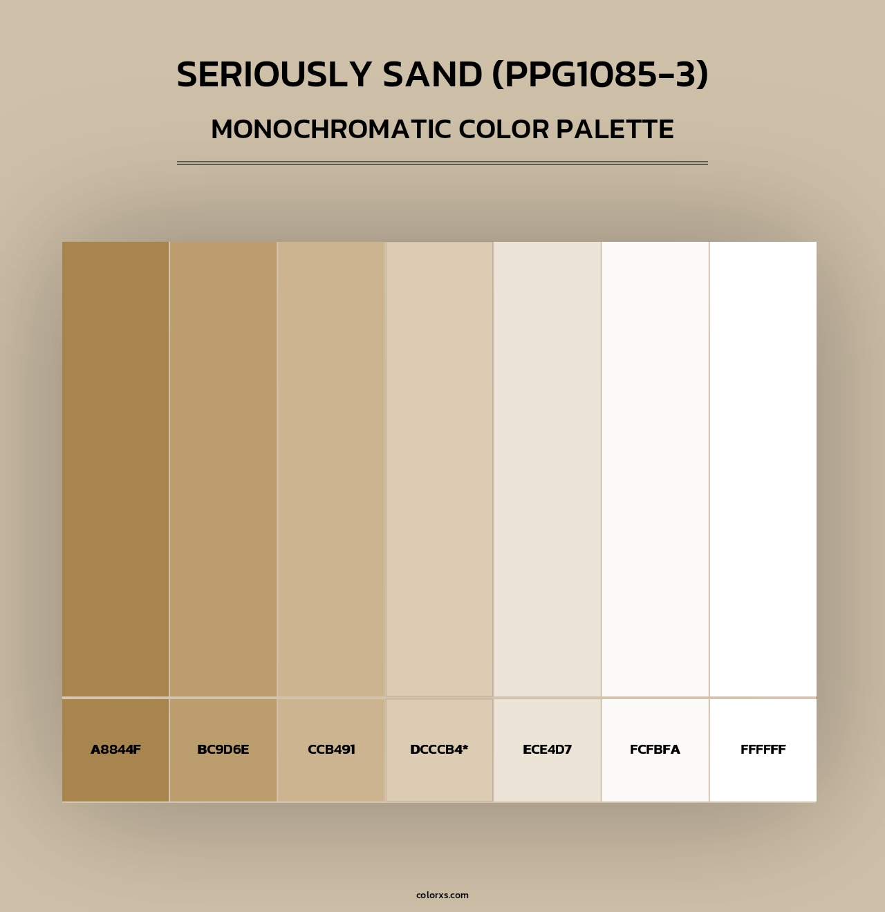 Seriously Sand (PPG1085-3) - Monochromatic Color Palette
