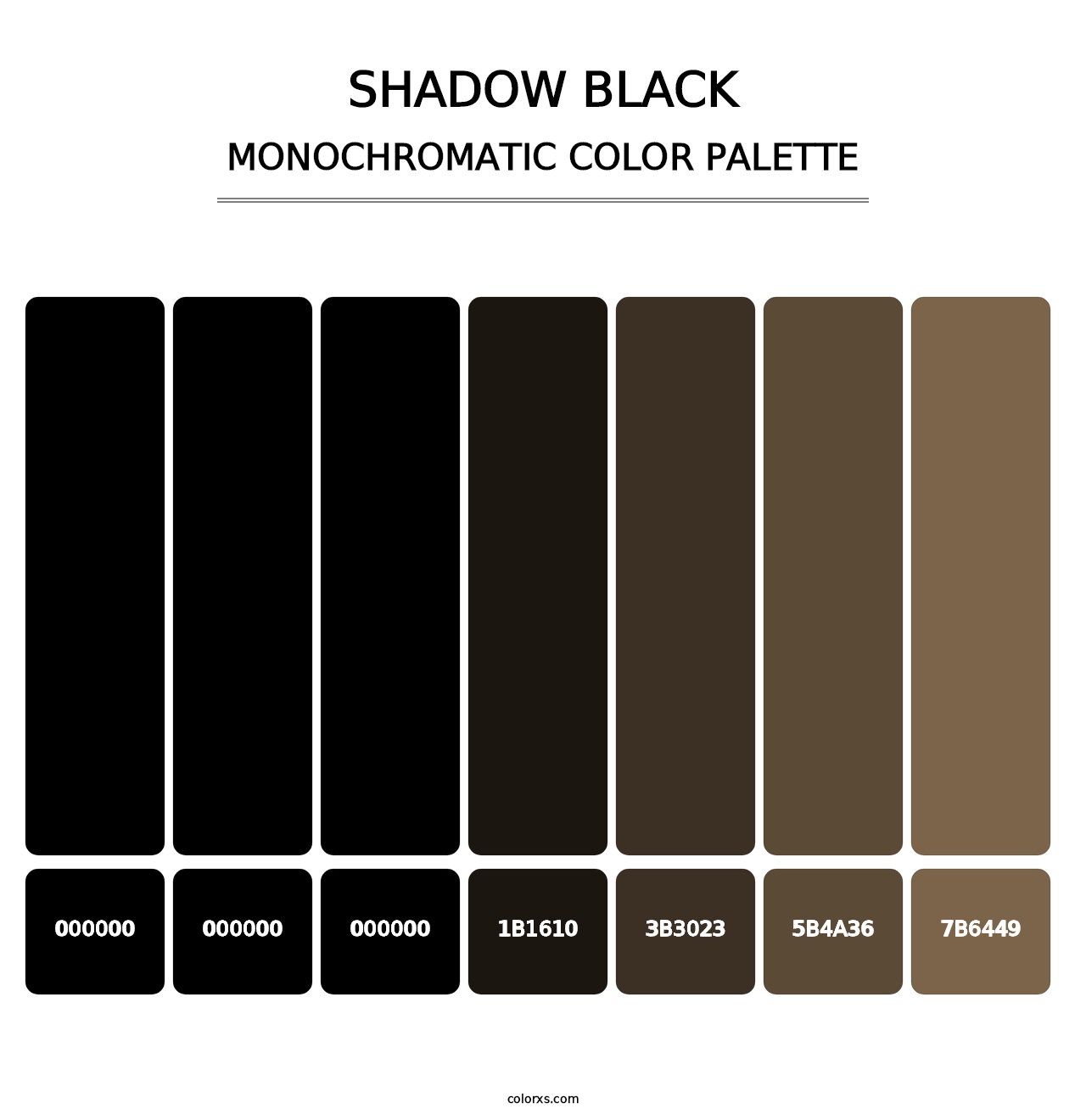 Shadow Black - Monochromatic Color Palette