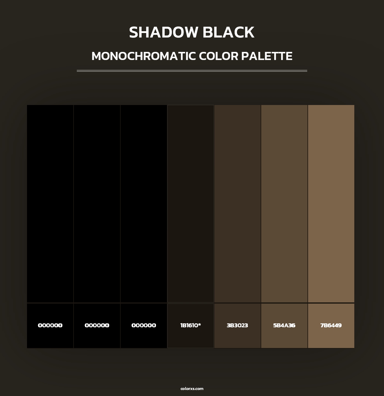 Shadow Black - Monochromatic Color Palette