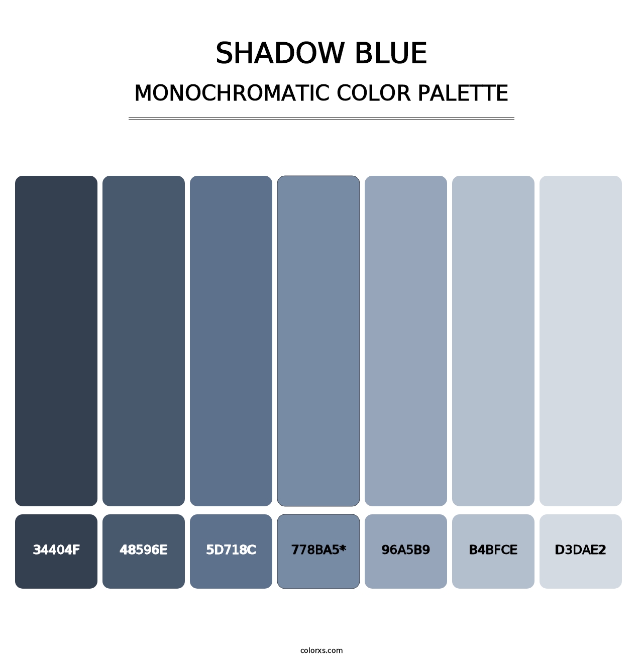 Shadow Blue - Monochromatic Color Palette
