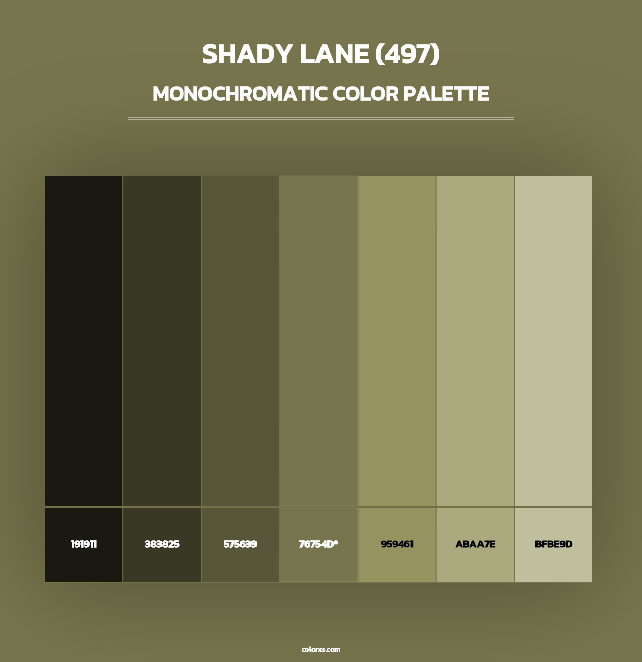 Shady Lane (497) - Monochromatic Color Palette