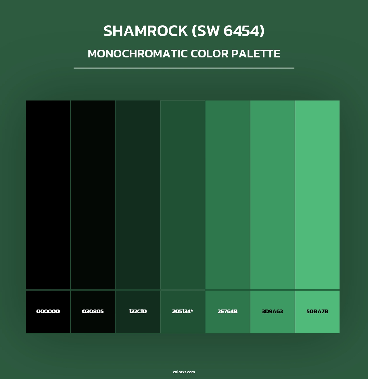 Shamrock (SW 6454) - Monochromatic Color Palette