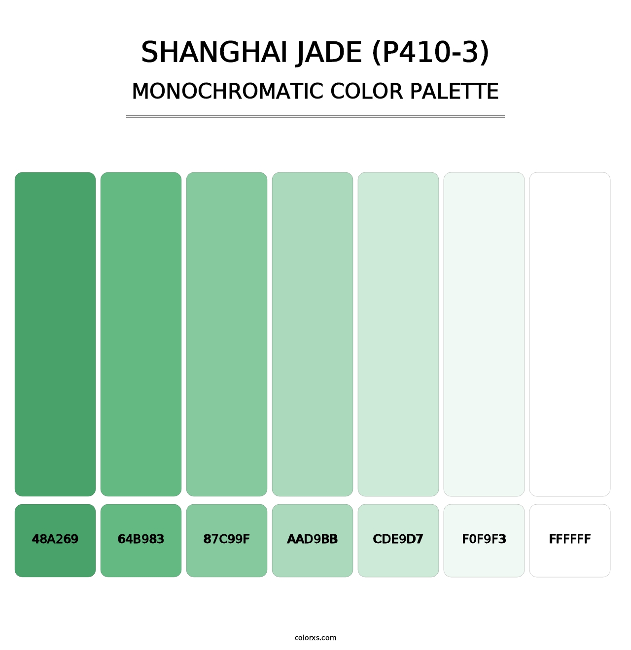 Shanghai Jade (P410-3) - Monochromatic Color Palette