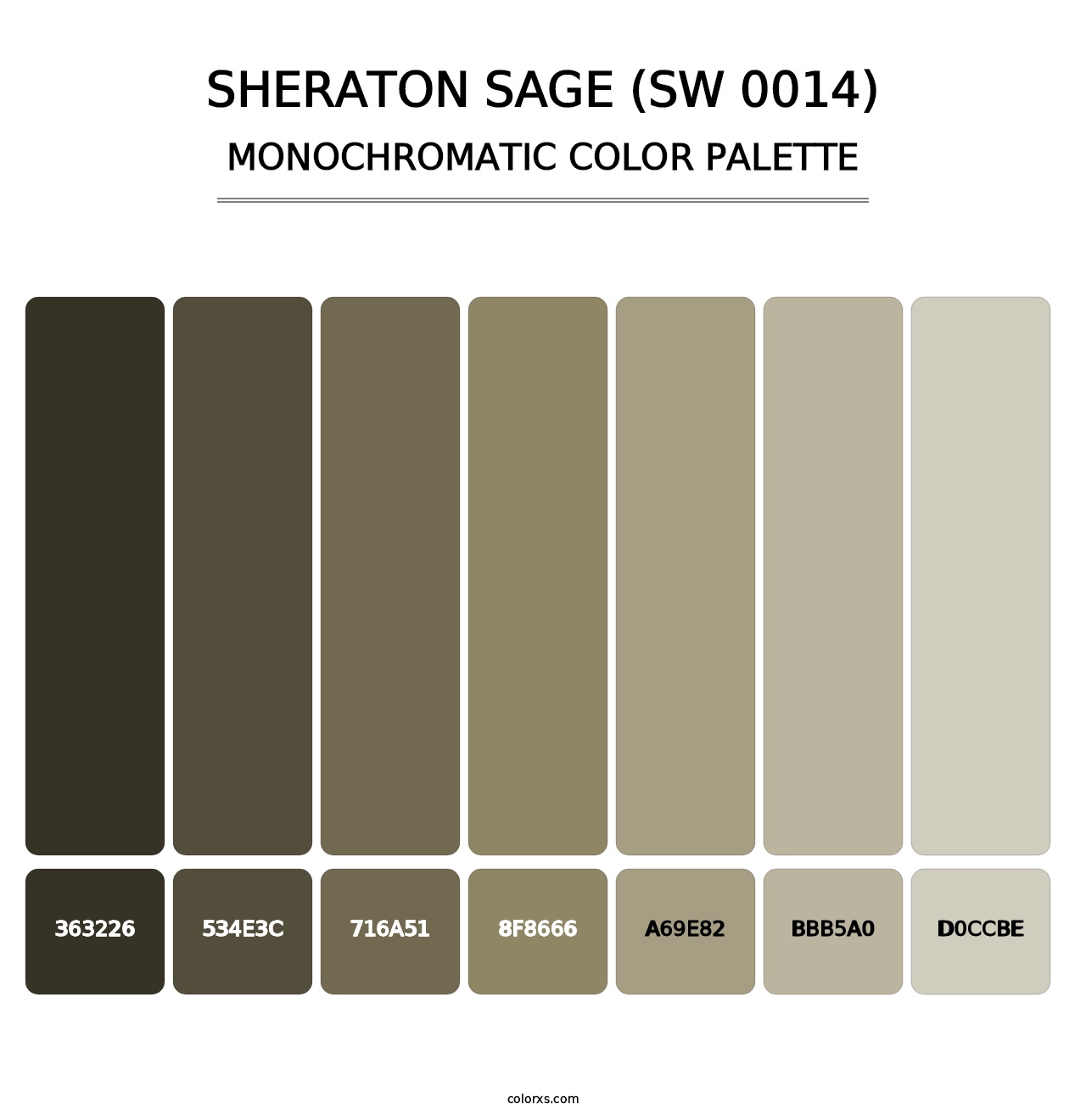 Sheraton Sage (SW 0014) - Monochromatic Color Palette