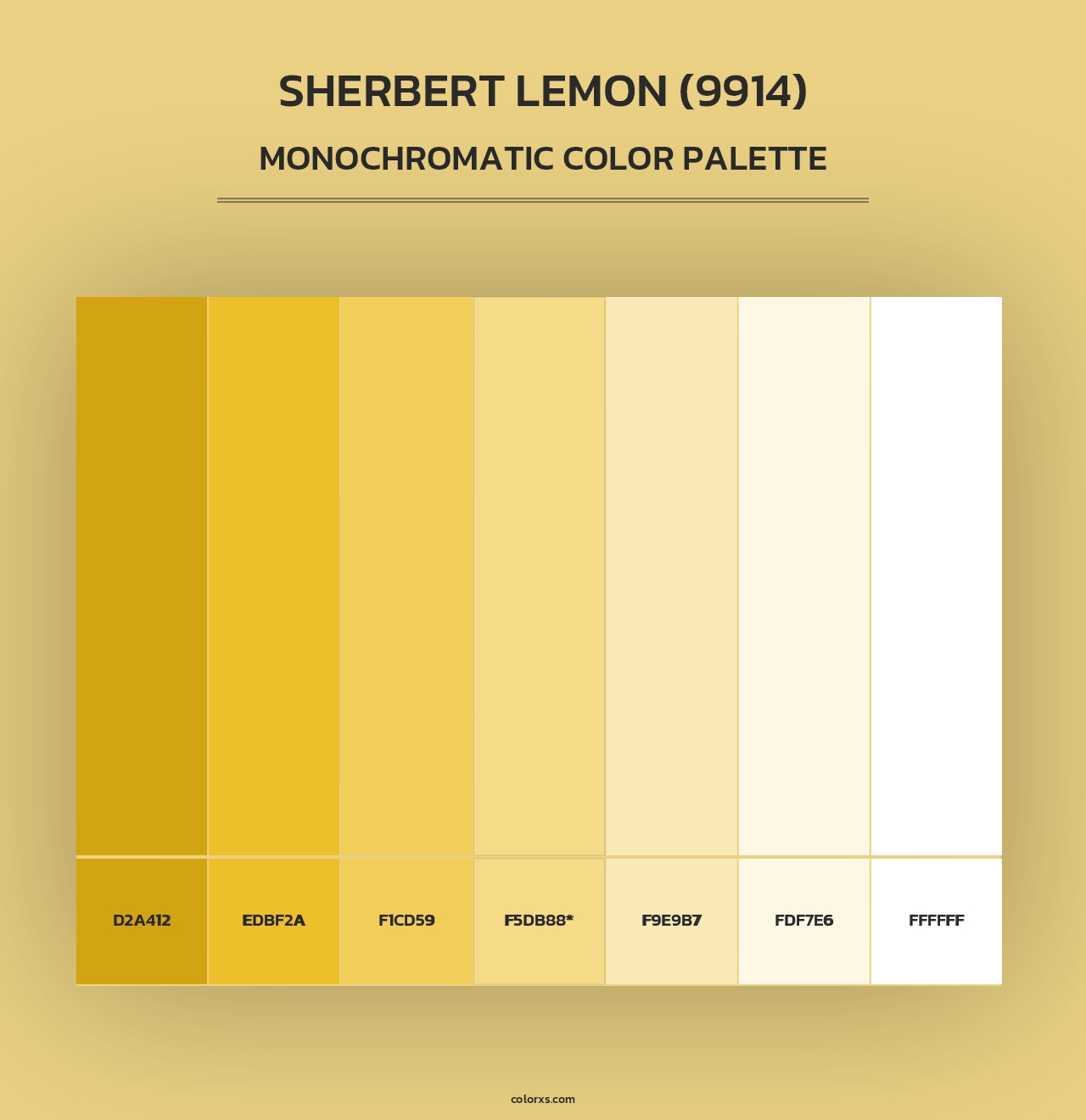 Sherbert Lemon (9914) - Monochromatic Color Palette