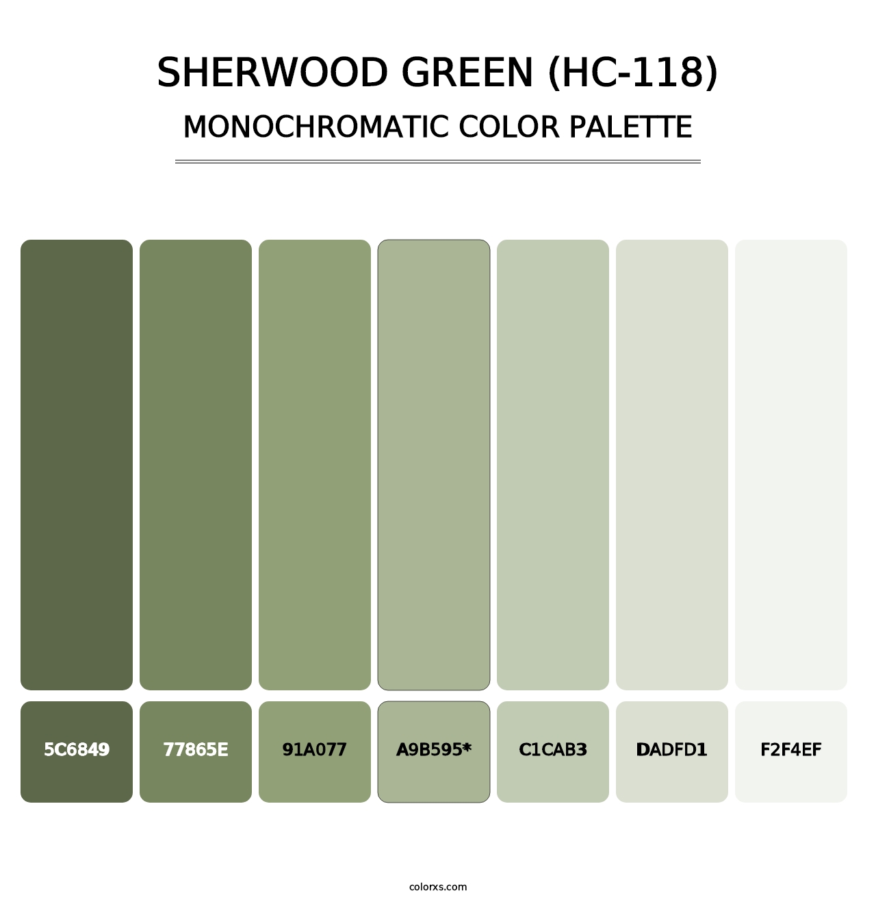 Sherwood Green (HC-118) - Monochromatic Color Palette